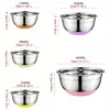 5pcs Mixing Bowls, Stainless Steel with Sealed Lid, Non-Slip Bottom, Size 1.5/2/2.5/3.5/4QT, Perfect for Food Storage 2
