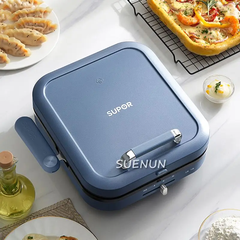 Electric griddle for household deepening and enlarging baking pan with double-sided heating can be disassembled and washed