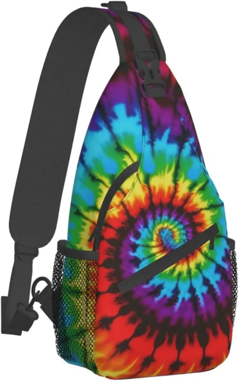 

Разноцветные Рюкзаки-слинги через плечо Tie-Dye для женщин и мужчин, нагрудный Рюкзак-слинг, повседневный для путешествий, спорта, походов, альпинизма, бега
