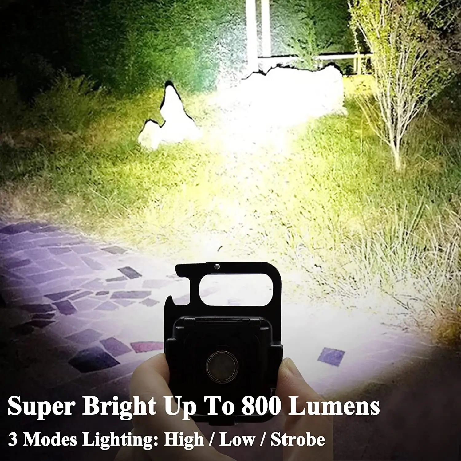 COB LED Mini Flashlight Keychain Light Outdoor Emergency Camping Pocket Light Bottle Opener