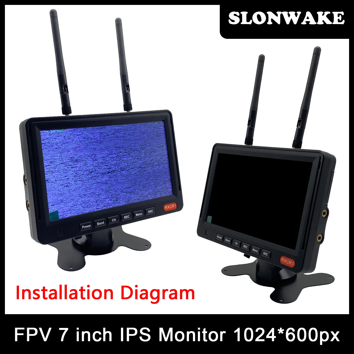 RXCR1 7" FPV Moniteur 1024x600 5.8G 56CH Diversité Récepteur Batterie 3000mAh