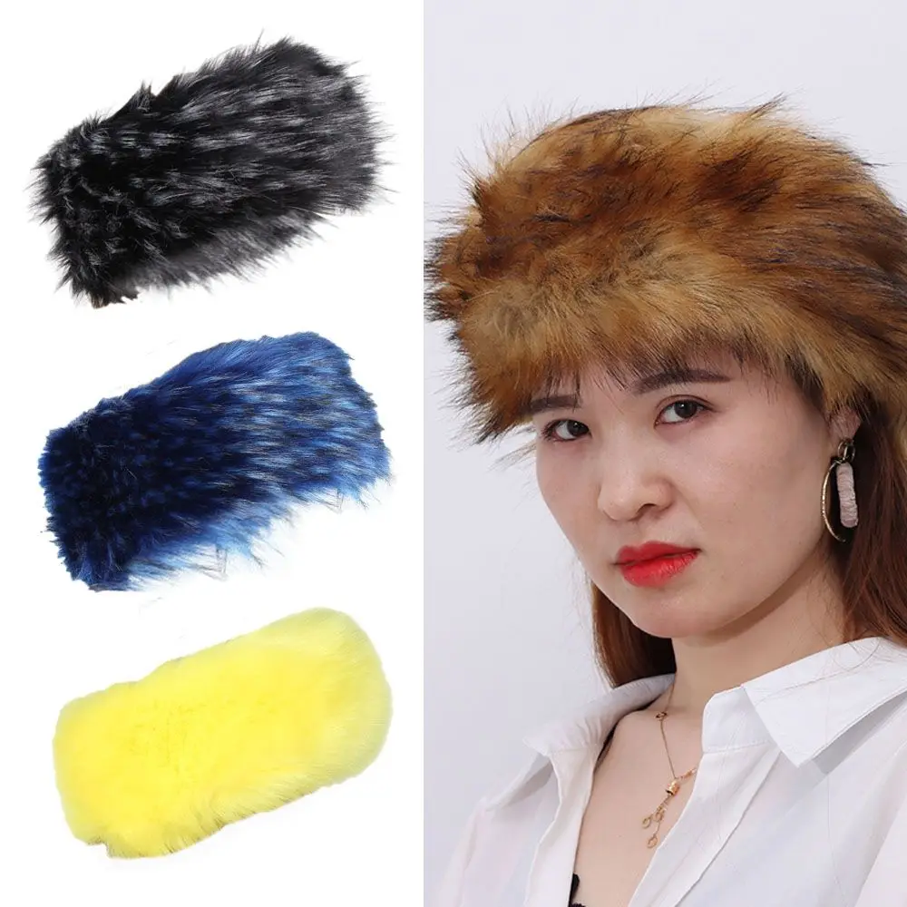 Ski Earmuff Snow Earwarmer Fluffy Russian Caps Fur Faux Women Winter Hats Faux Fur Headband 2