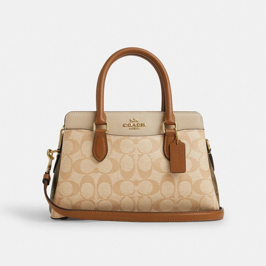 Coach Mini Darcie Carryall Bag Leather Tote Bag Top Handle