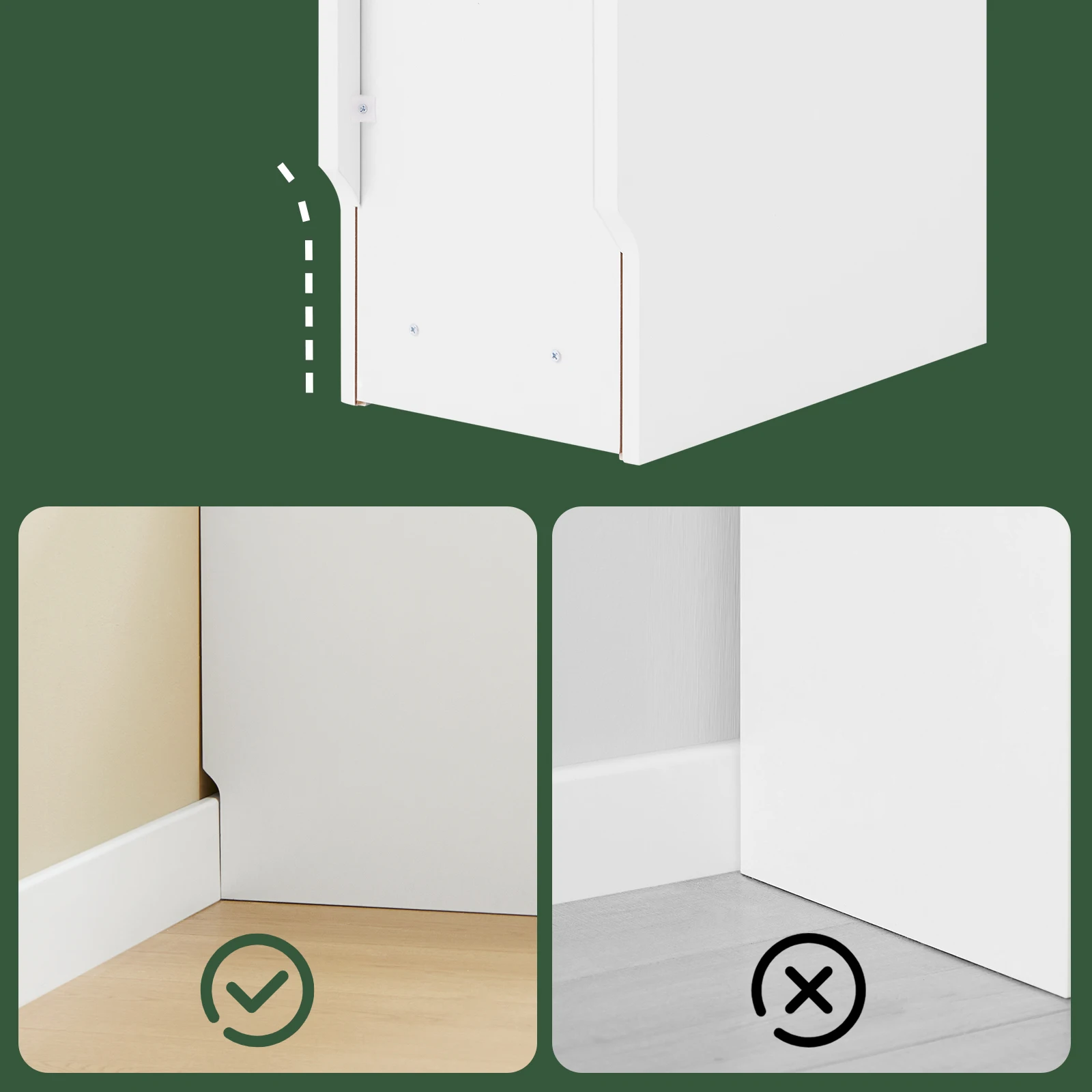 SoBuy FBT162-WN Nachttisch mit Stauraumregal und Schubladen Platzsparender Nachttisch für kleine Räume Weiß und Natur – Detail 3