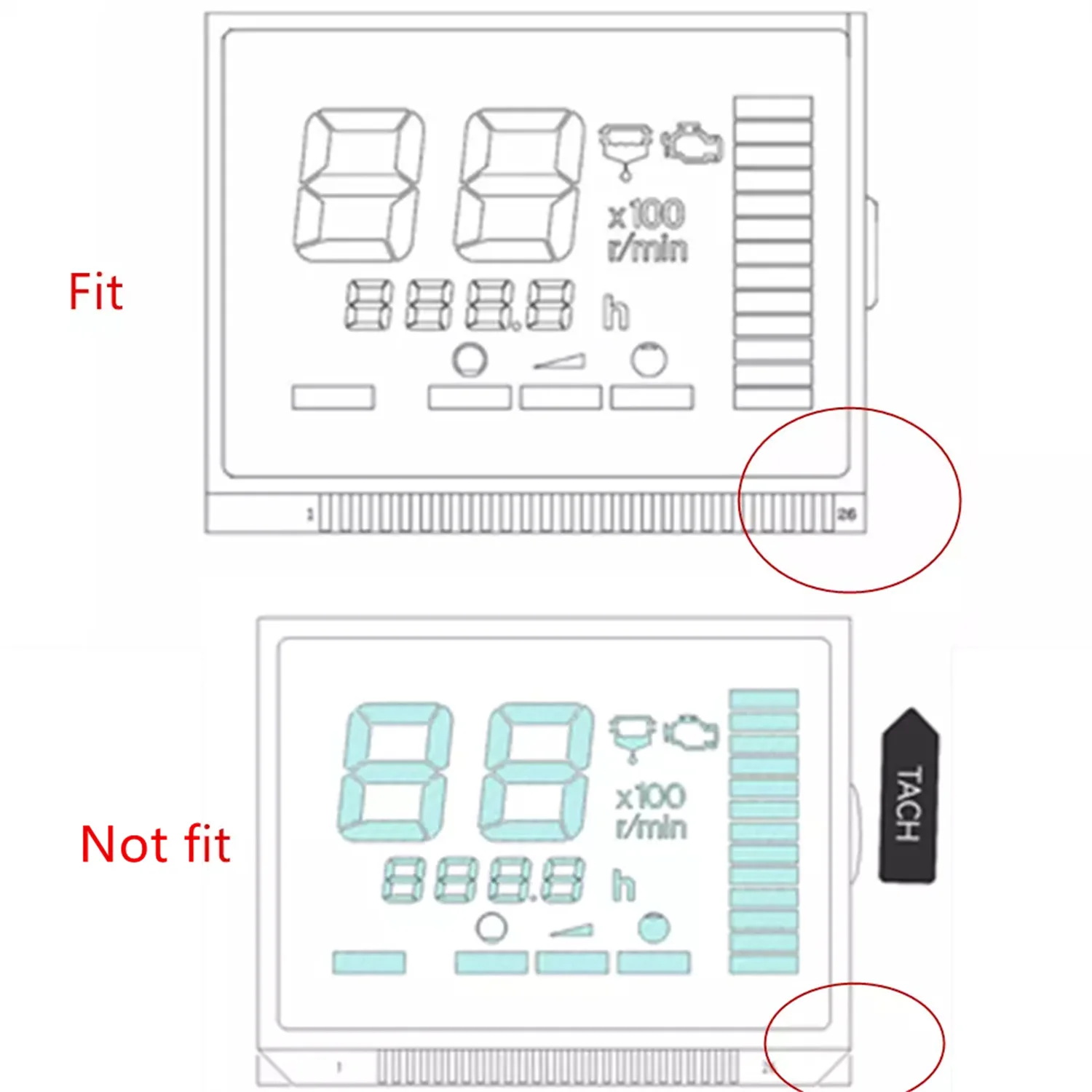Yamaha 보트 디지털 TACH 게이지 속도계 타코미터, 연료 온도 게이지 계기판 부품, LCD 디스플레이 6Y5-8350T-D0-00