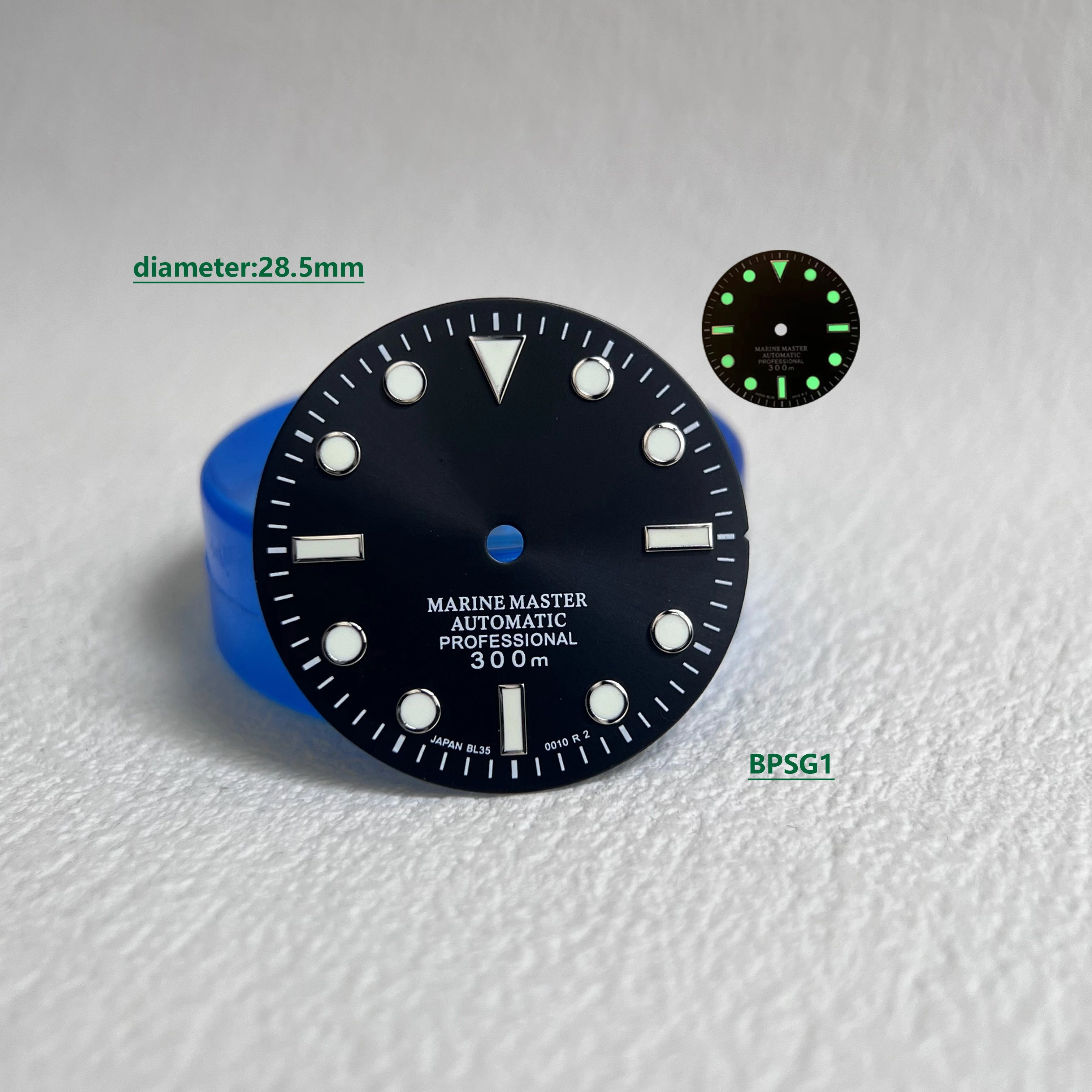 28.5mm Modified SUB Green Luminous Sun Patterned NH35 NH36 s Dial Watch Accessories Watch Sub S Dial