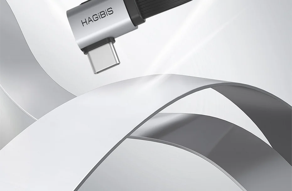 USB-C Short Cable USB4 V2.0 240W 80Gbps – L-Shaped Plug Hagibis