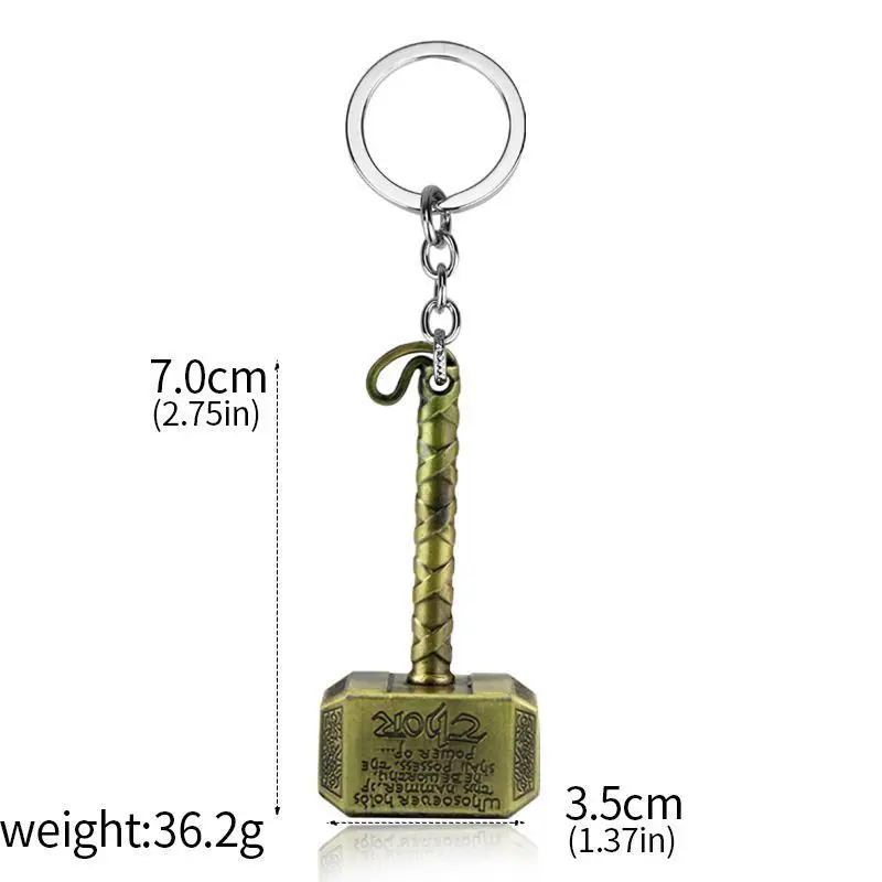 Disney Marvel The Avengers Thor Hammer Metal Key Chain Keyring For Men Women Key Holder Car Keychain Accessories Backpacks Gift key rings