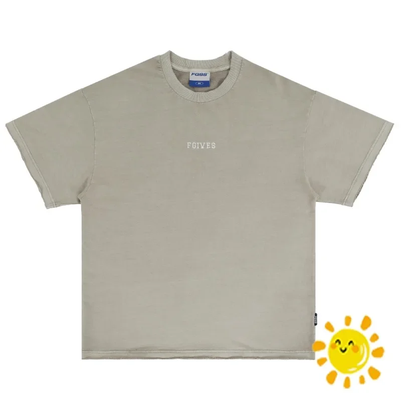 

High quality 1:1 Washed Embroidery T Shirt Men Women Heavy Fabric Summer Tops Tee T-shirt