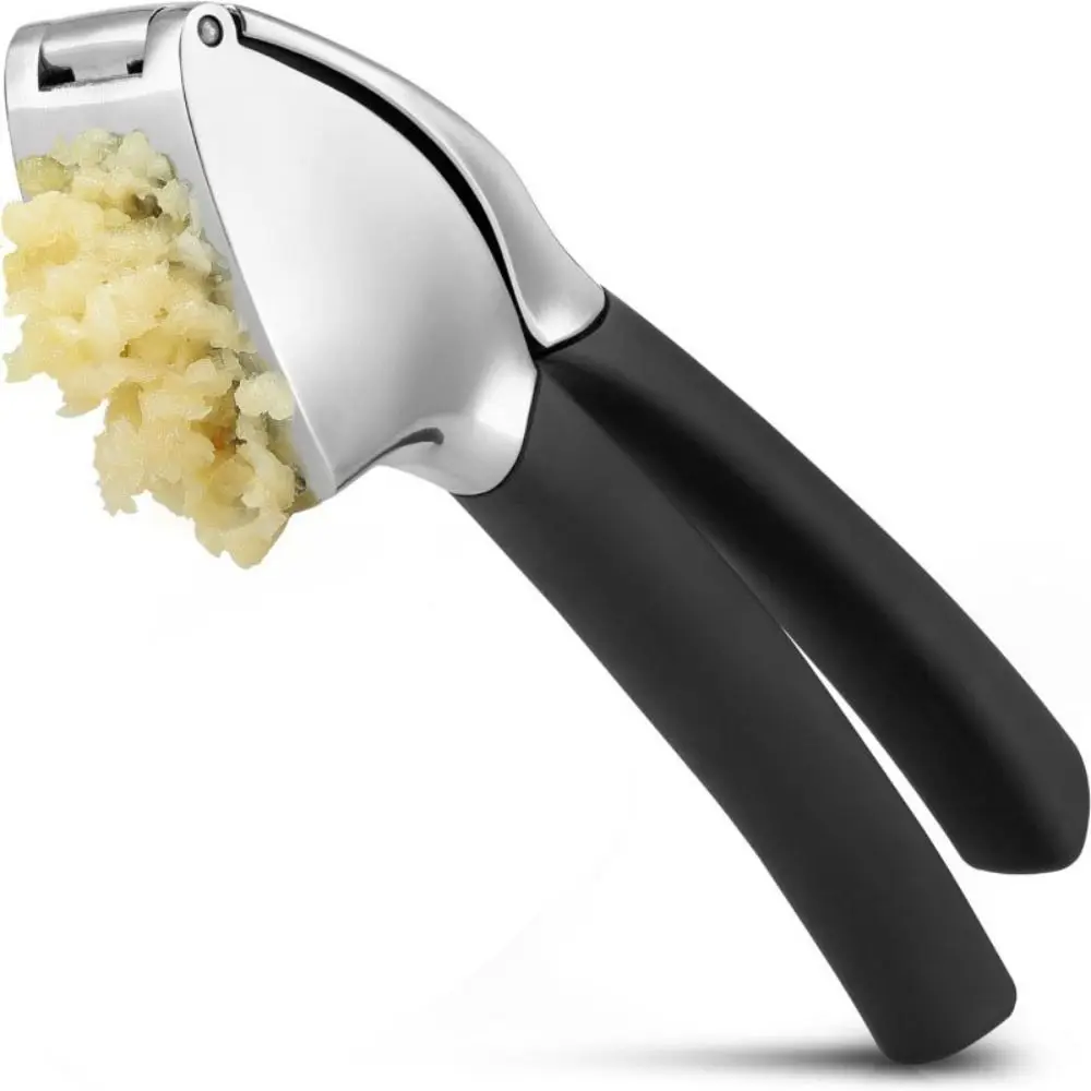 Manual Garlic Press Stainless Steel Non-slip Handle Garlic Squeezer Ergonomic Grip Handheld Garlic Crusher Ginger