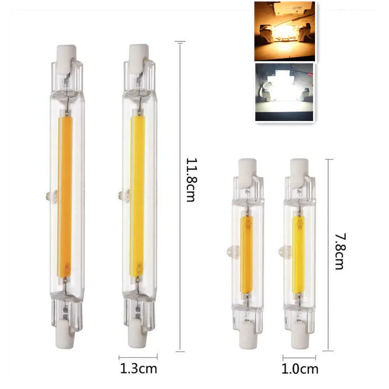 LED Light R7S 15W 20W Spotlight 78mm 118mm AC220V 110V COB Lamp Bulb Glass Tube Replace Halogen Lamp