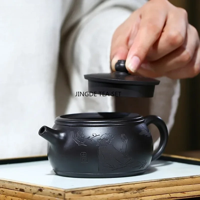 160ml Yixing Yixing Purple Clay Pot Ball Hole Filter Beauty Tea Pouring Pot Raw Mineral Kung Fu Tea Set