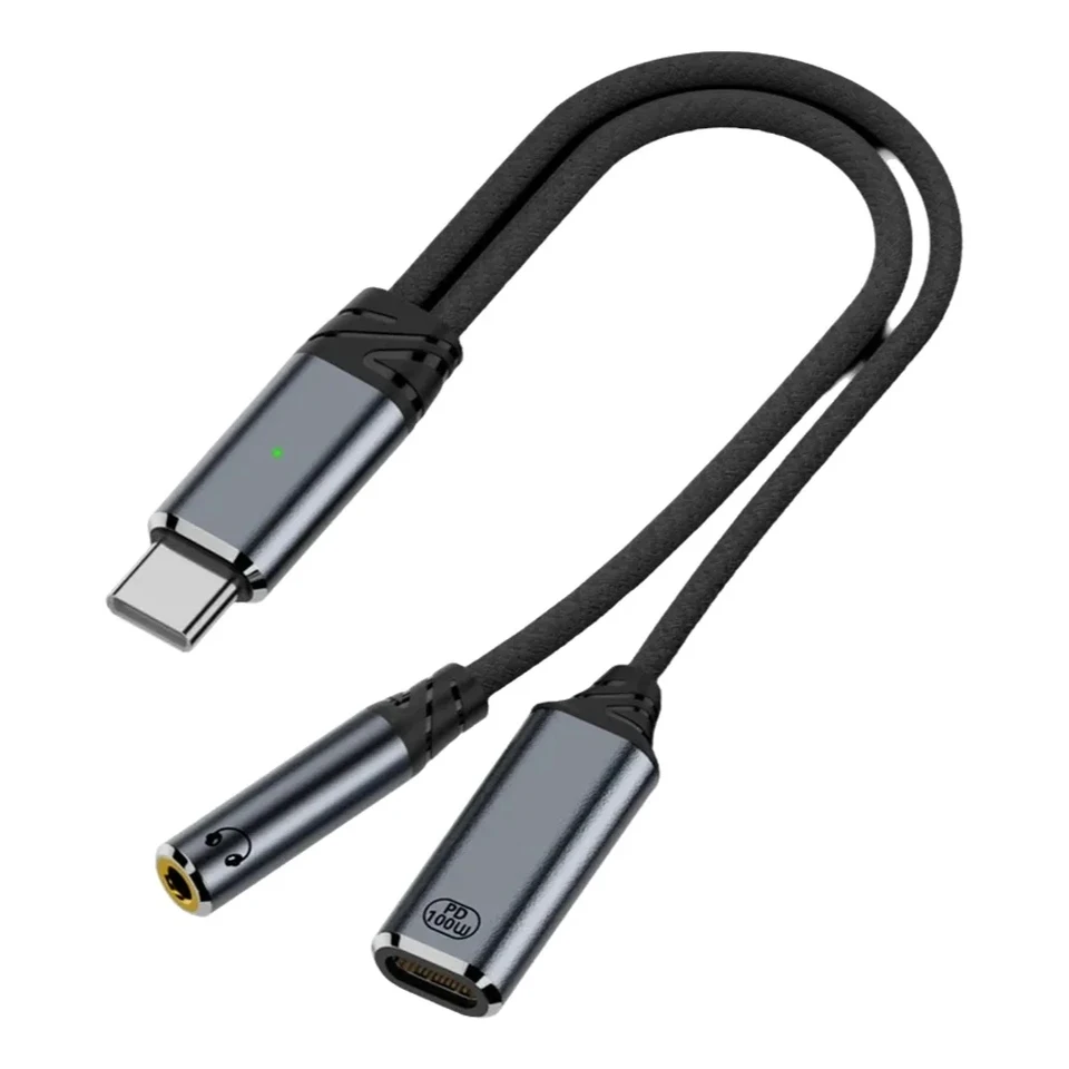 Adattatore audio da USB C a 3,5 mm con chip CX31993 da USB tipo C a cuffie Aux Jack Dongle Amplificatore DAC cavo compatibile con iPhone 15 Pro Max/15 Pro/15 Plus, iPad