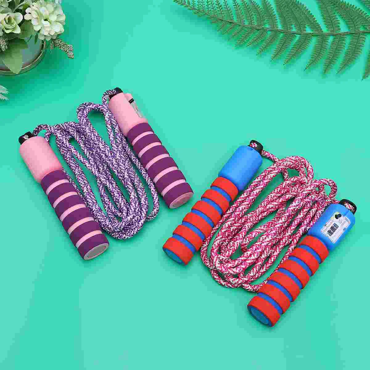 2 Pcs Counting Jump Rope For Workout With Electronic Counter Anti Slip Handle Suitable For Children Fitness Ropes Building