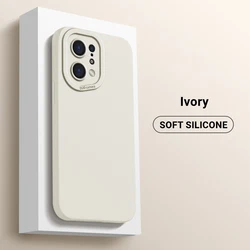 Elegant Shockproof Liquid Silicone Phone Case with Lens Protection for Find X7 Pro (Ivory)
