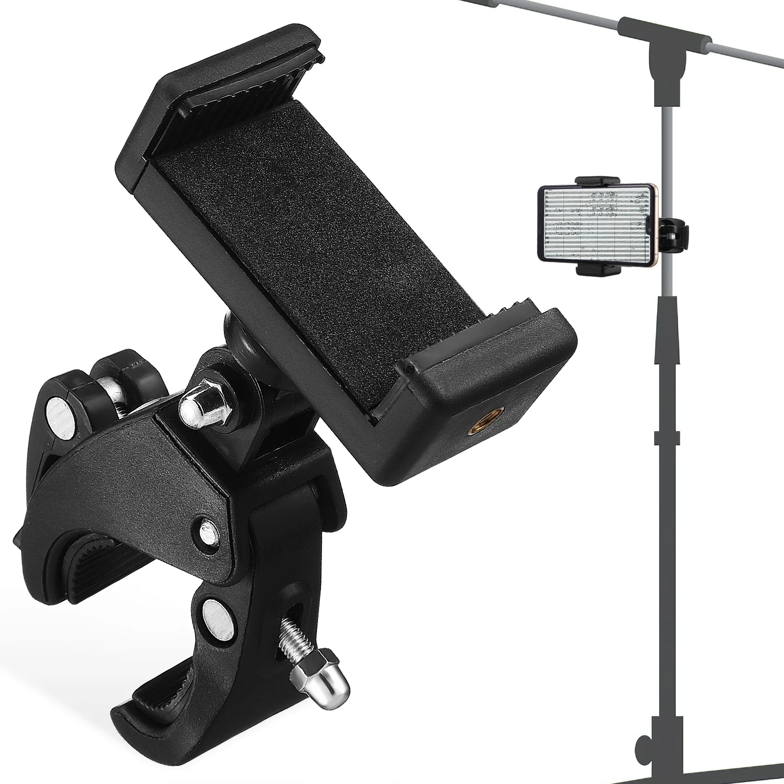 Mic Stand Phone Holder Adjustable Phone Microphones Stand Clip Mount Mic Clamp 1 Set 180 &deg; microphone stand
