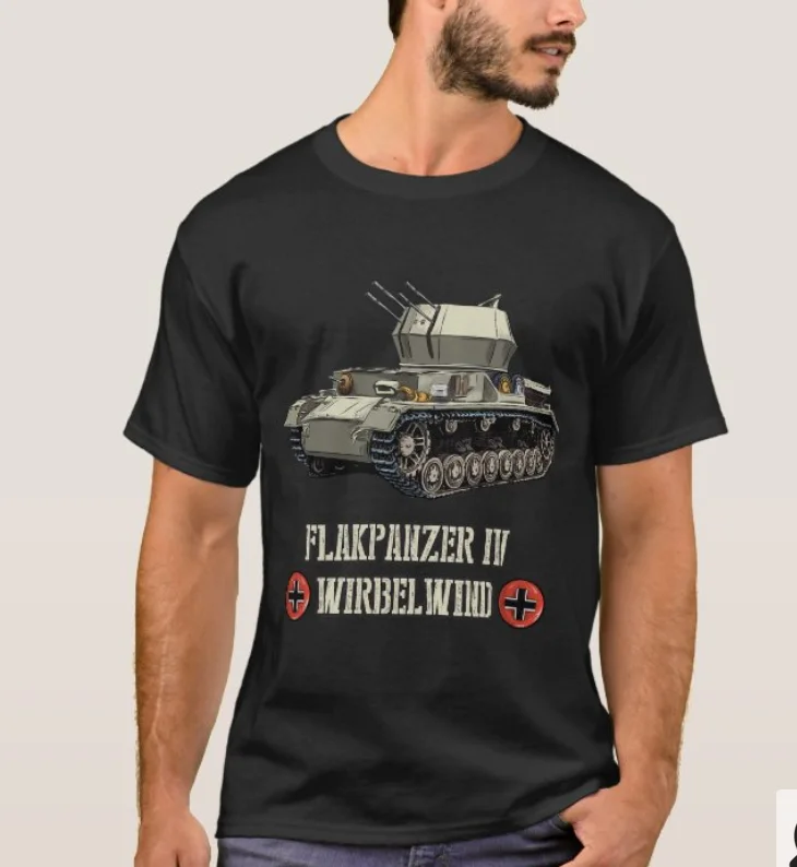 

Wehrmacht Tank Flakpanzer IV 4 Wirbelwind Anti-aircraft Gun T-Shirt 100% Cotton O-Neck Summer Short Sleeve Casual Mens T-shirt