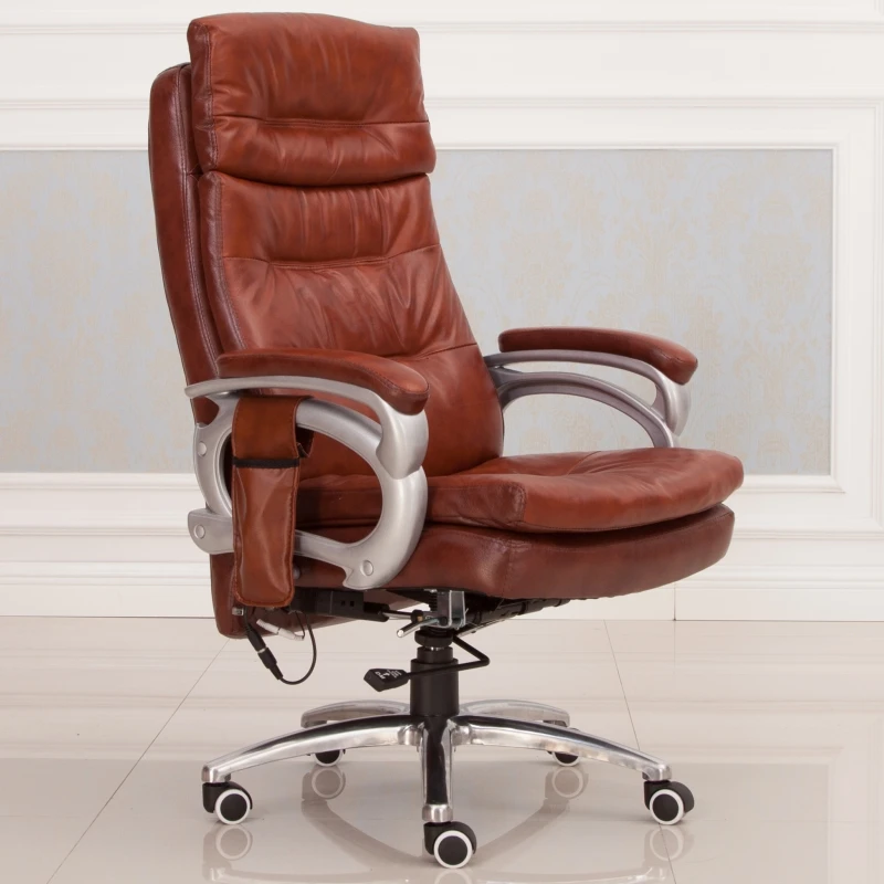 Arm Leather Swivel Chair Footrest Rolling Executive Office Reception Recliner Luxury Silla De Oficina Furniture Room Office