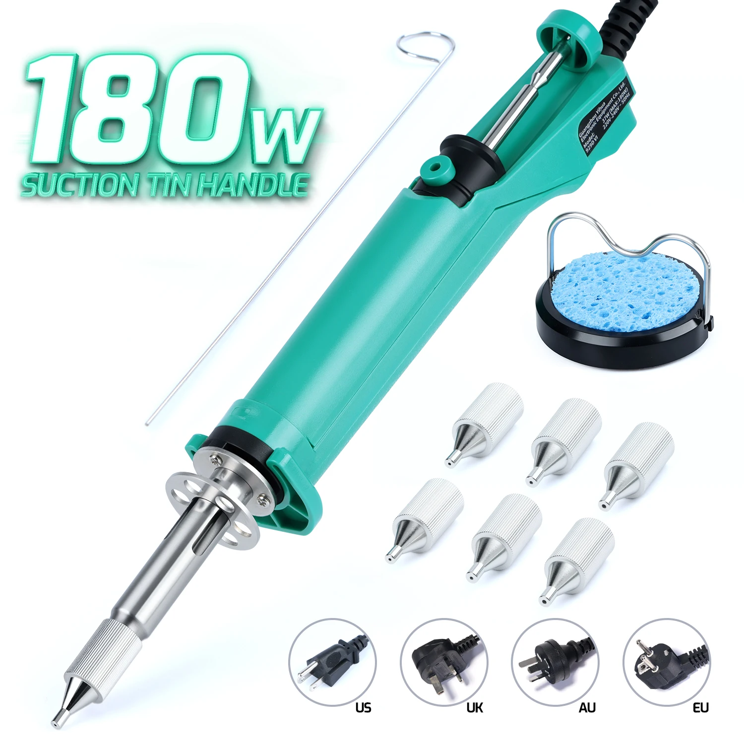 180W Desoldering Iron Electric Soldering Tin Suction Sucker Gun THT PTH Remover PCB Welding Tool 929D-VI
