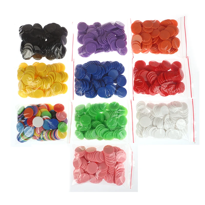 100Pcs 25MM Montessori Learning Education Math Toy Plastic Poker Chips Bingo Chip Markers Token Family Club Party Counting Toy