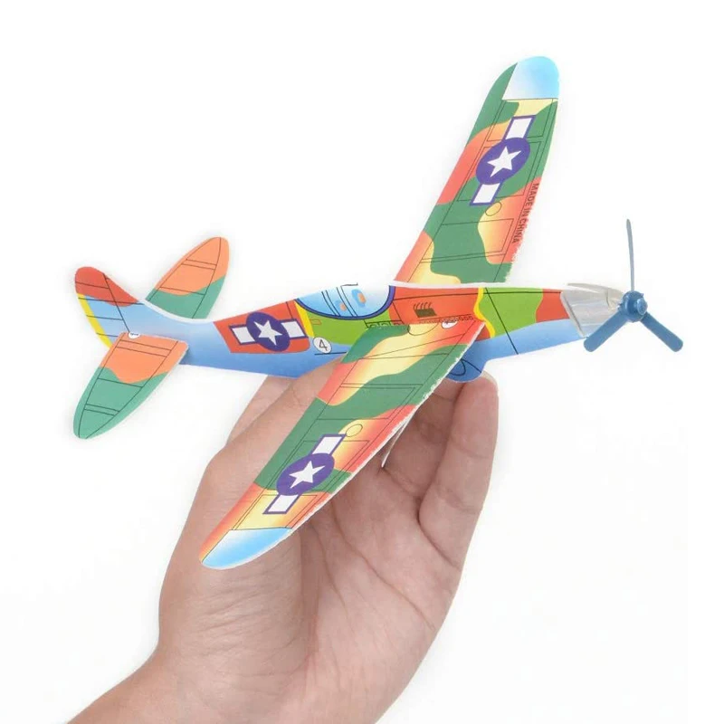 12PCS DIY 손 던지기 비행 글라이더 비행기 어린이 야외 게임 Avion Polystyrene Planeur Juguetes Divertidos Y Baratos