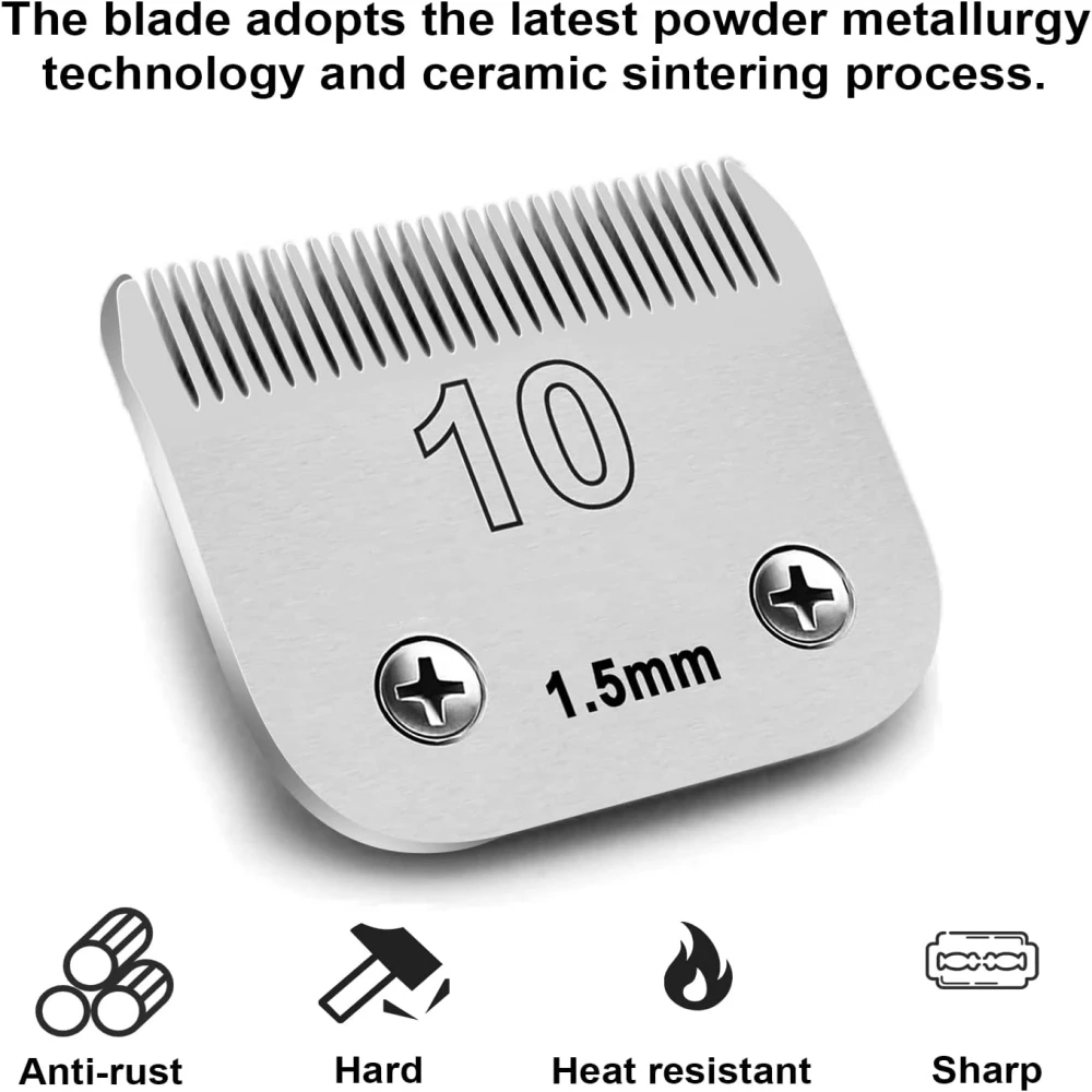Detachable Pet Clipper Steel Blade 10# Compatible with Ainds Oster A5 Wahl Km and Other Series of Clippers dog clipper blades,clipper replacement parts