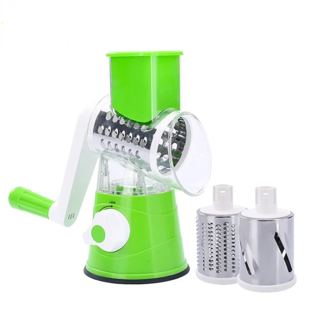 Tabletop Drum Grater Shredder Rotary with 3 Stainless Steel Blades Kitchen  Tools