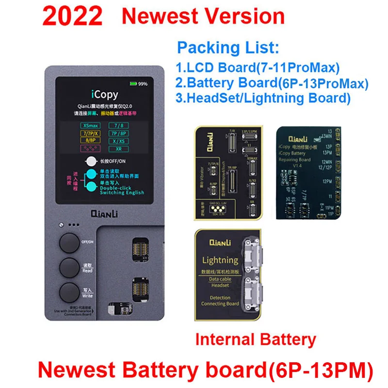 

Qianli iCopy Plus Original Color Repair Programmer for Phone 7 8P XR XSMAX XS 11 Vibration/Touch/Photosensitive/Battery Repair