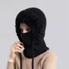 3 In 1 Winter Balaclava For Women Winter Fur Cap Mask Set Hooded For Women Outdoor Cycling Ski Windproof Hat Fluffy Beanies Hood 2