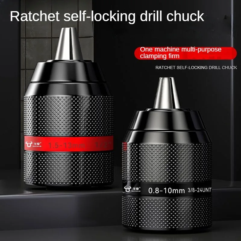 Metal Ratchet Self-Locking Drill Chuck Electric Hand Drill Chuck 10/13mm Chuck Electric Hammer Wrench Electric Drill Adapter
