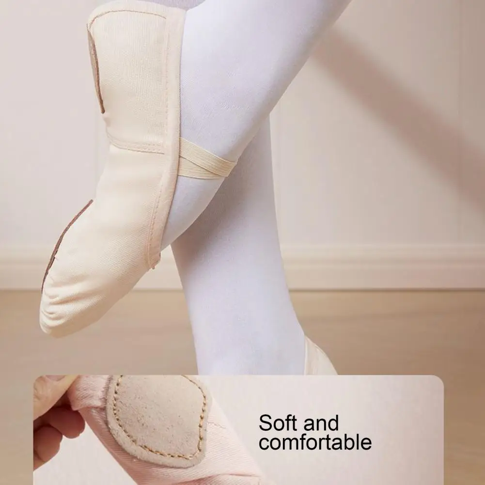 Yoga Shoes Soft Elastic Women Ballet Shoes Split Sole Canvas Dance Slippers for Performances Durable Comfortable Footwear