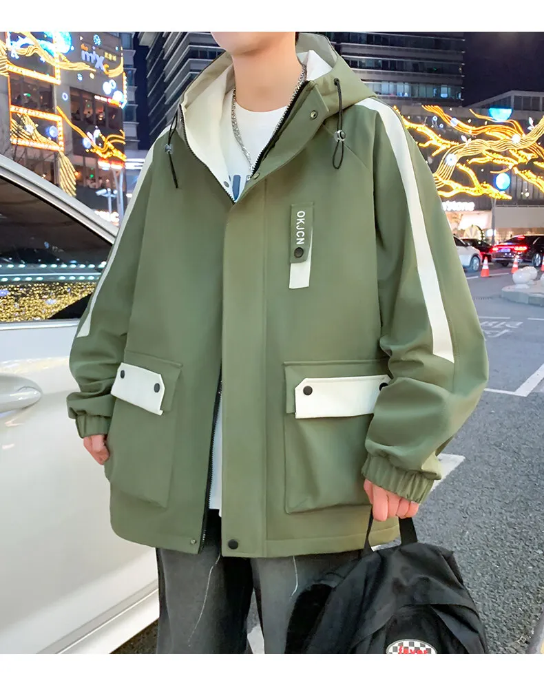 Meistverkaufte lässige Kapuzenjacken für Herren, stilvoll, 2026, Frühling/Herbst, Jugend, Straße, Windjacke, Oberbekleidung, lockere Cargo-Mäntel, Kleidung – Detail 10