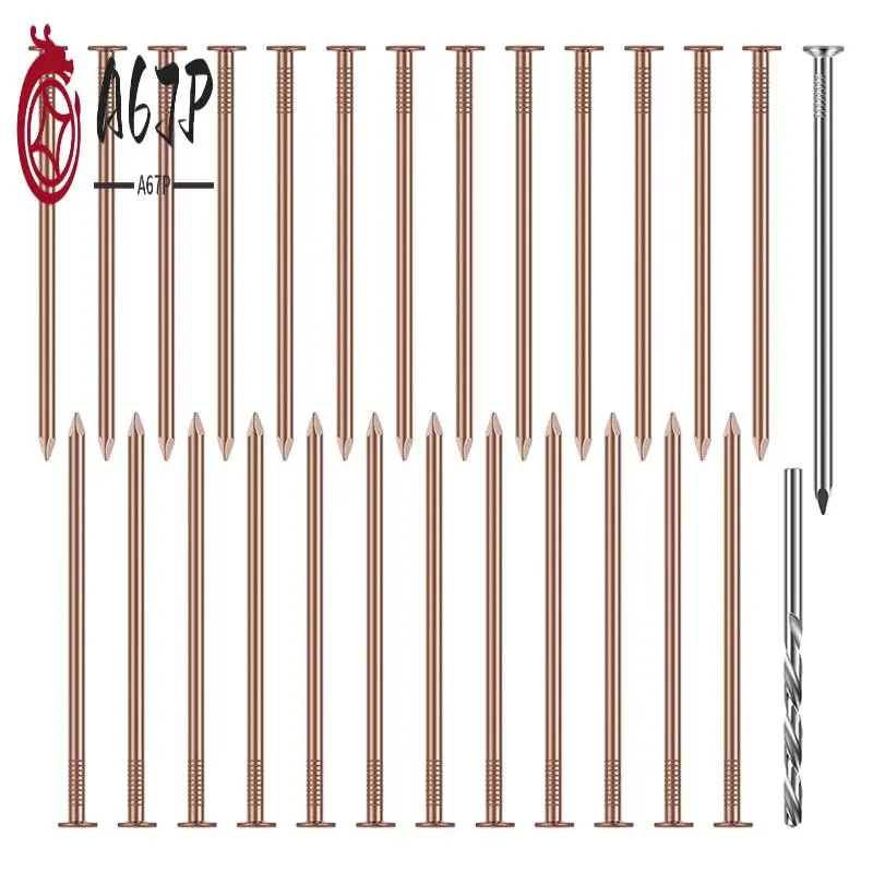 A67P-구리 못 키트, 3.5 인치 그루터기 제거 스파이크, 순수 구리 못, 나무..