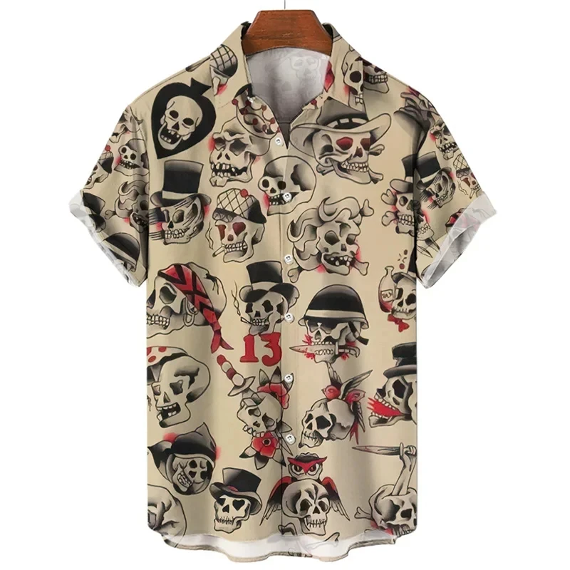 thumbnail image 1 of Camisa con estampado 3D de temática de humanidades para hombre y mujer, informal, de manga corta, con solapa y botones, camiseta de gran tamaño para hombre, 1 of 4