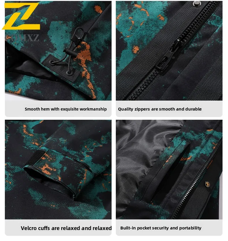 EiAO American Work Jacket Men Waterproof Windproof Breathable Outdoor Hiking Coat Durable Couple Unisex Mountain Sports Wear