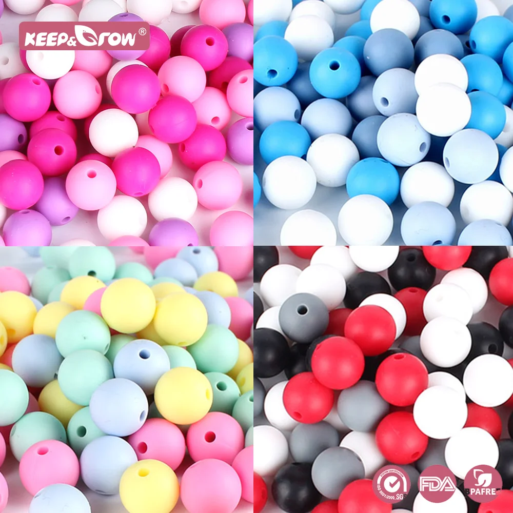 

20pcs 15mm Round Silicone Beads Baby Teething Beads Oral Care Pearls BPA Free DIY Nipple Holder Pacifier Chain Accessories Toys