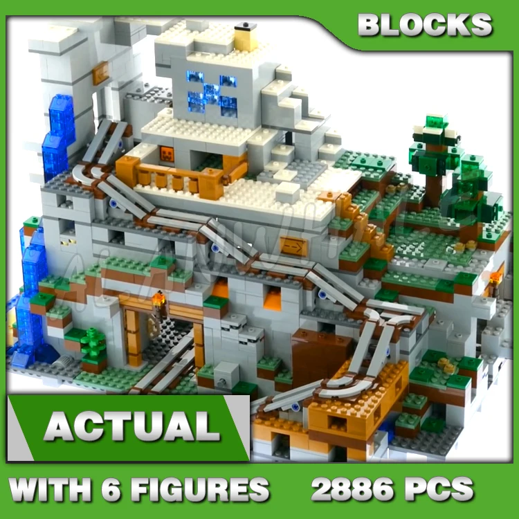 

2302 шт. игра My World модульная горная пещера Redstone тележка Лифт трек укрытие 10735 Набор строительных блоков совместимых с моделью
