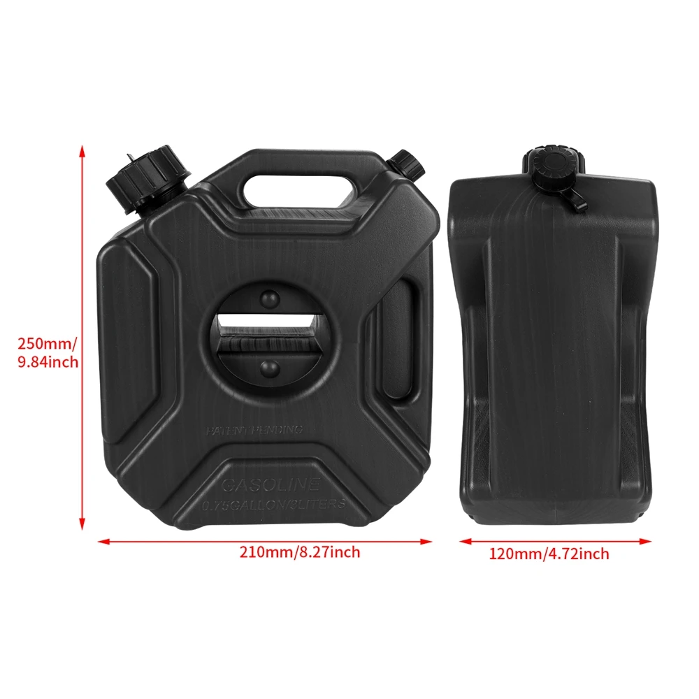 3L Universal Benzinkanister mit/ohne Halterung Schloss Autos Motorrad Kraftstofftank Gas Ersatzkanister Benzinölbehälter – Detail 13