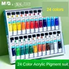 M&G 12/24 Colors Acrylic Waterproof Paint Set Hand Drawn Portable Aluminum Tube Wall Painting Fluid for Student DIY  5/12ml 1