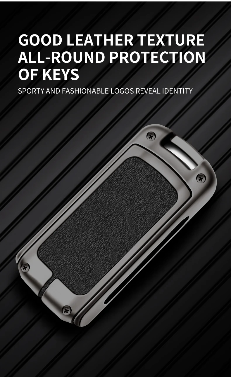 Custodia per chiave auto intelligente in pelle di metallo per Mitsubishi Outlander 3 ASX Colt Lancer 10 EX Grandis Pajero Sport Protector Fob -