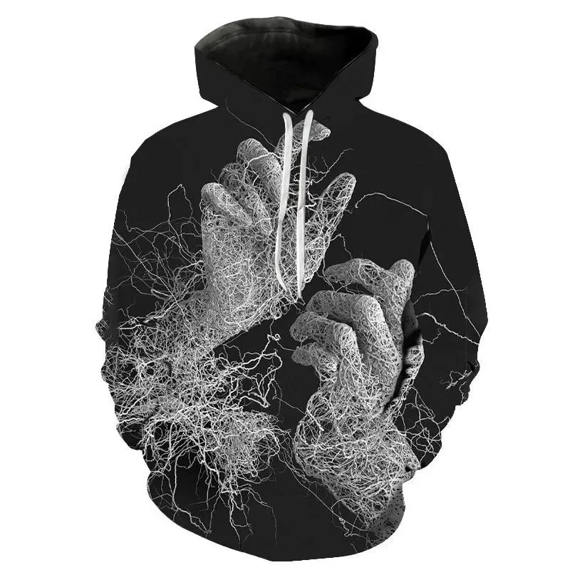 

New 3D Printed Art illustration Hand Men/Women Casual Fashion Hooded Shirt Kids Pullover Sweatshirts Oversized Unisex Clothing