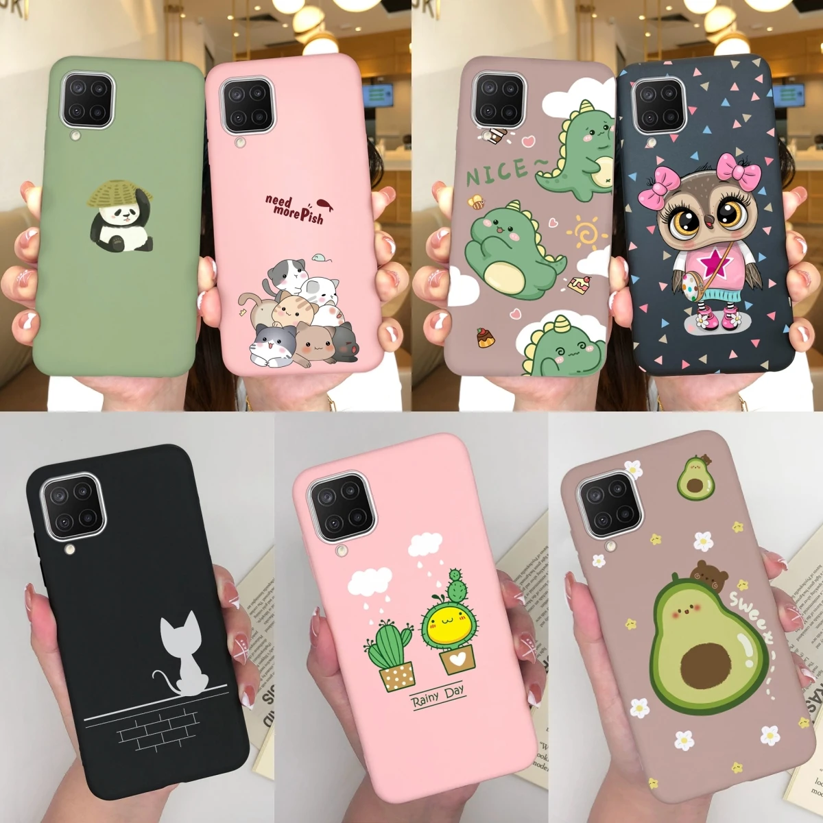 Per Samsung Galaxy M11 M12 M13 M14 Custodie Lovely Cat Matte Silicone Protettivo Moda Per Samsung M 11 M 12 M 13 M 14 Cover Posteriore