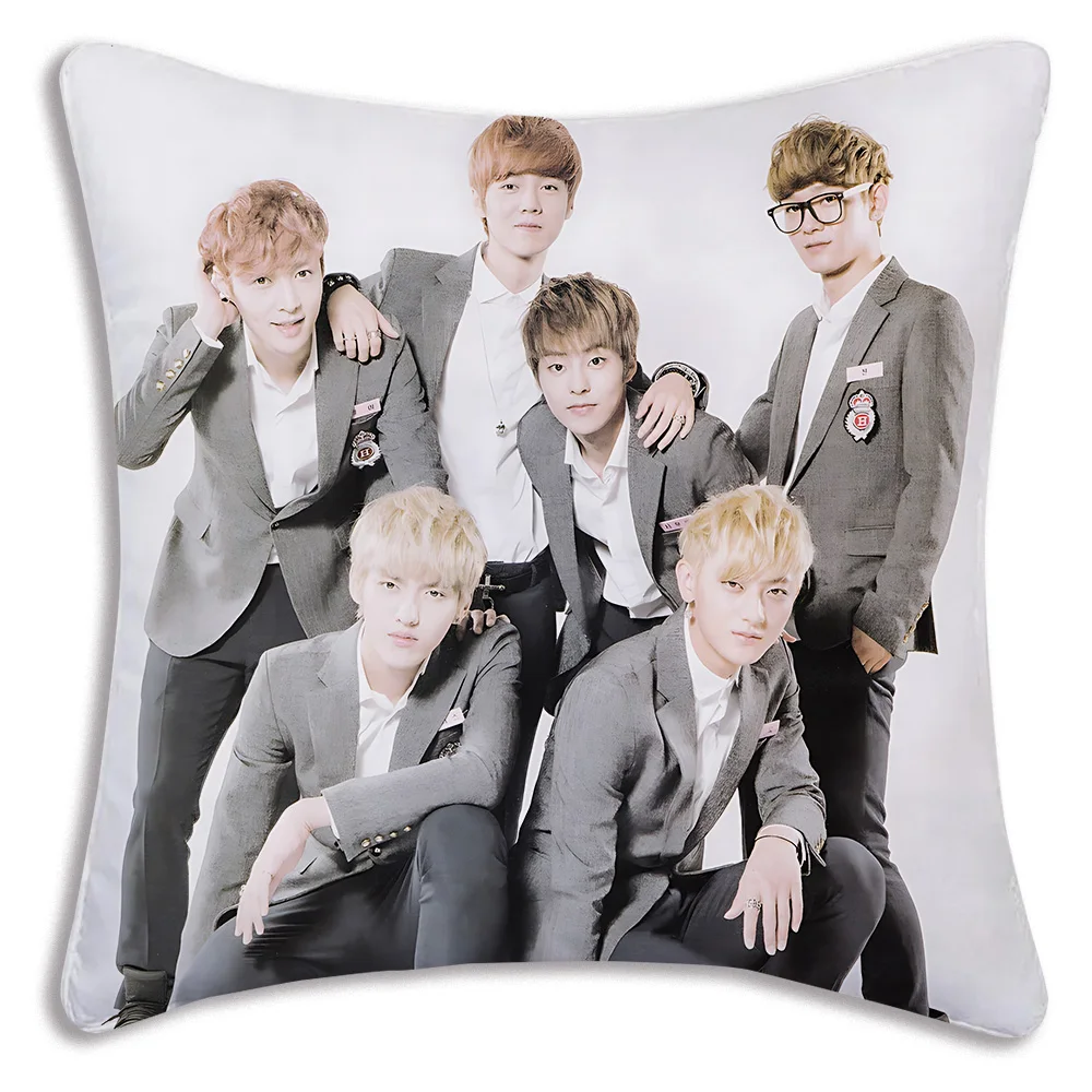 EXOs Pillow Covers Cartoon Sofa Decorative Home Double-sided Printing Short Plush Cute Cushion Cover 5