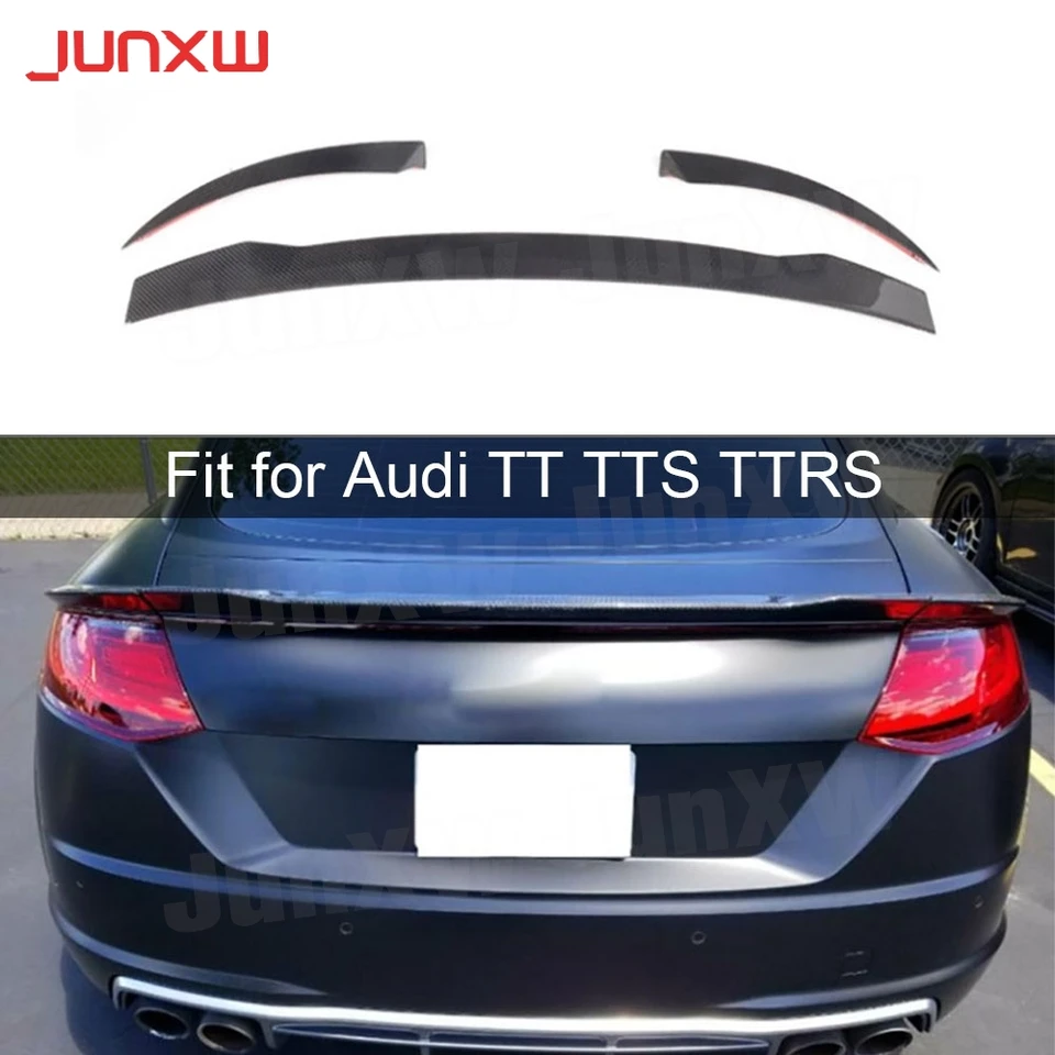 Real Carbon Fiber Rear Trunk Lip Spoiler – Fits Audi TT MK3 / TTS / TTRS (2015-2021) – Gloss Black 3K Twill – Autoturning7