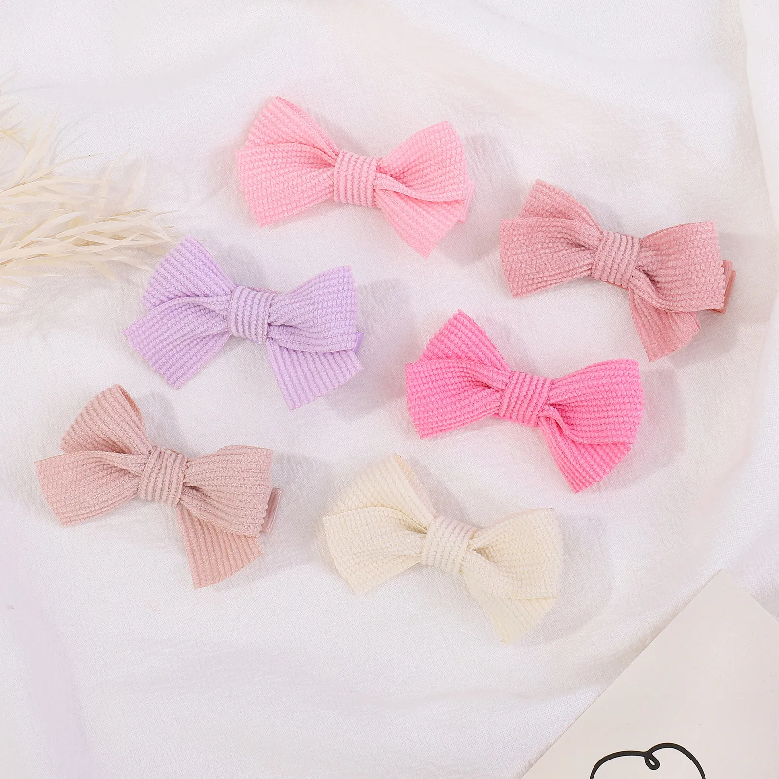 

2pcs/set Baby Girls Hairpins Hair Bows Princess Corduroy Safe Hair Clips Barrettes for Infants Toddlers Baby Hair Accessories