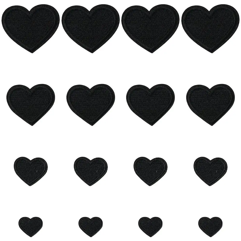 40 PCS Red Heart Shape Iron on Patches Mini Heart Iron-on sew-on Patches Embroidered Applique Decoration 4 Sizes Custom embroidered patches,clothing patches,custom name patches