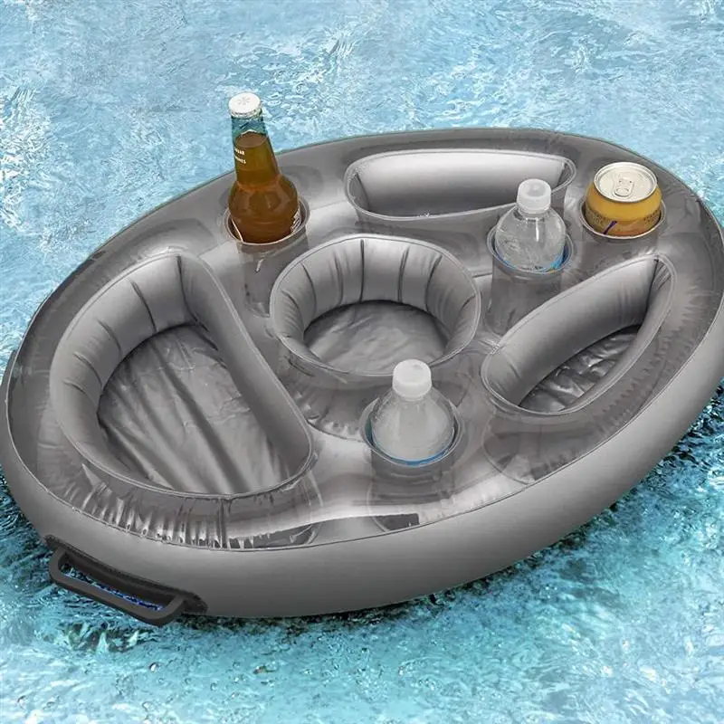 

Summer Party Cup Holder Inflatable Floats for Adults Beer Drinking Cooler Table Bar Tray Beach Swimming Ring Accessories Pool