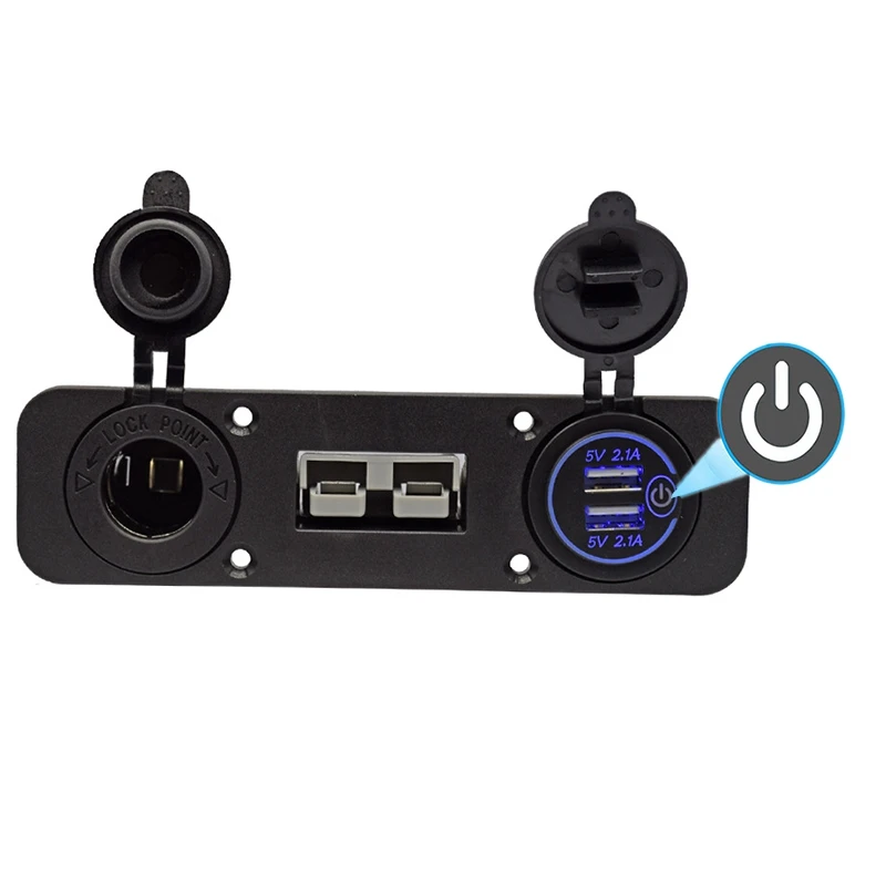 플러시 마운트 앤더슨 플러그 소켓, 더블 USB 충전기 소켓, C-Igarette 라이터 패널, 캐러밴 캠핑 보트 트럭용
