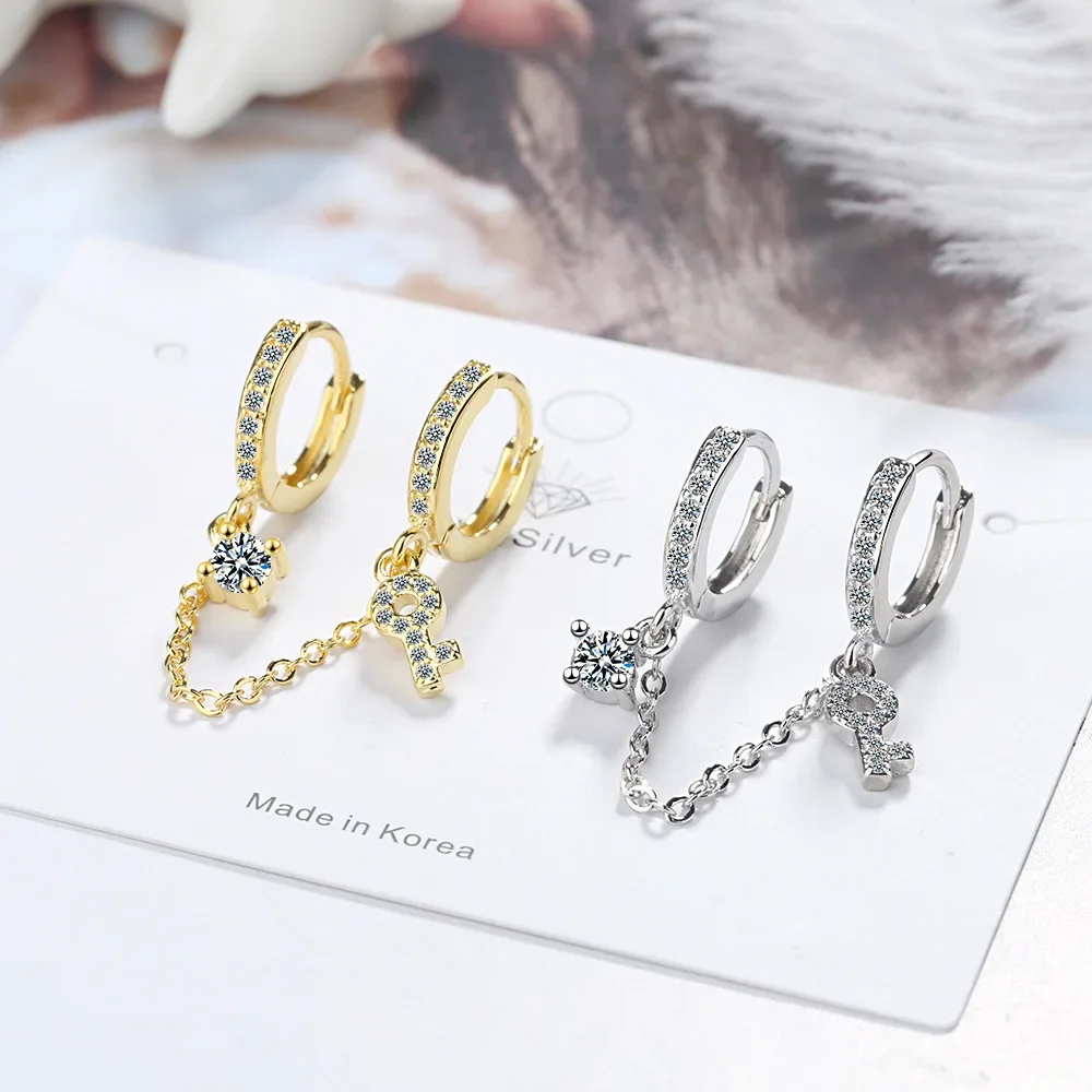New Arrivals Fashion Double Chain Clip on Drop Hoop Ear Cuff for Women Without Piercing Earring Jewelry Accessories - Image 3