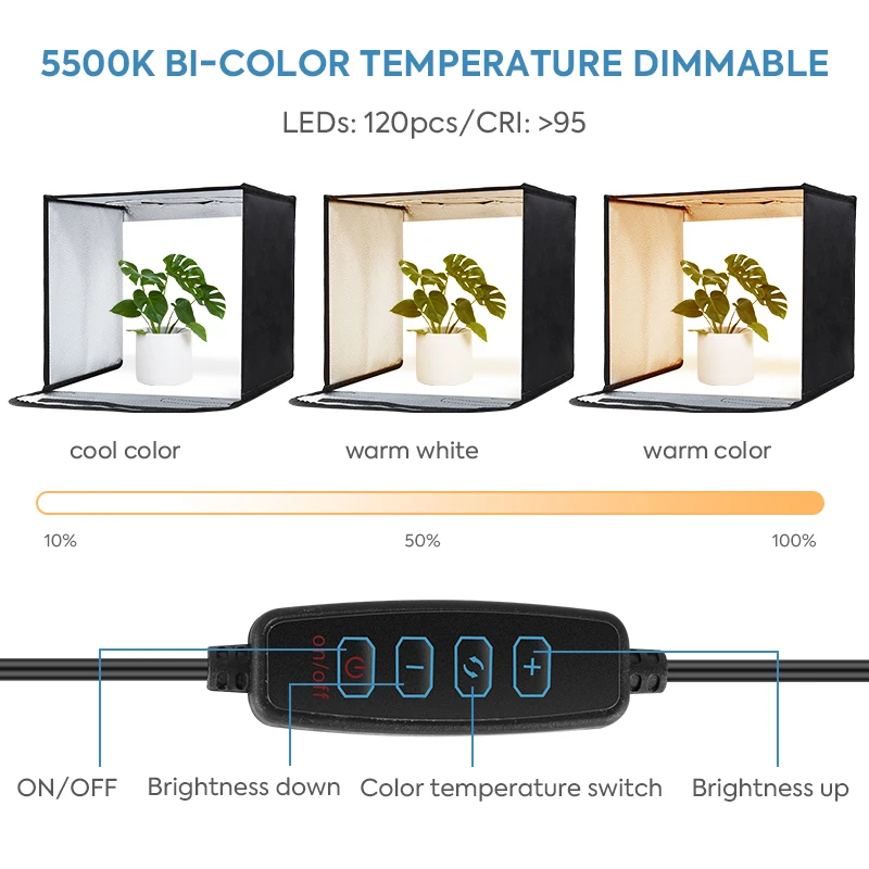 11.8x11.8inch Fold Photo Studio Light Box Multi-angle Shooting Tent Kit With Led Light Ring Carry Bag for Photography 6 Backdrop